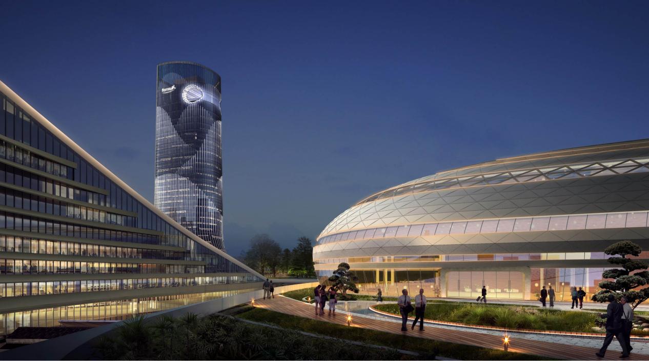 使用瑞驰兰自修复混凝土防水材料的商业综合体夜景图片 使用瑞驰兰自修复混凝土防水材料的商业综合体夜景图片